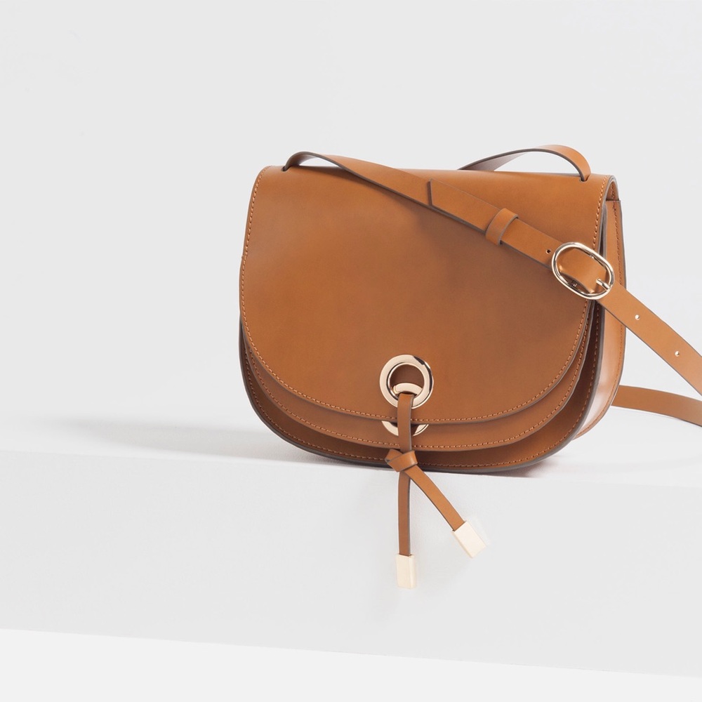 Zara Cross-Body Bag With Double Flap.